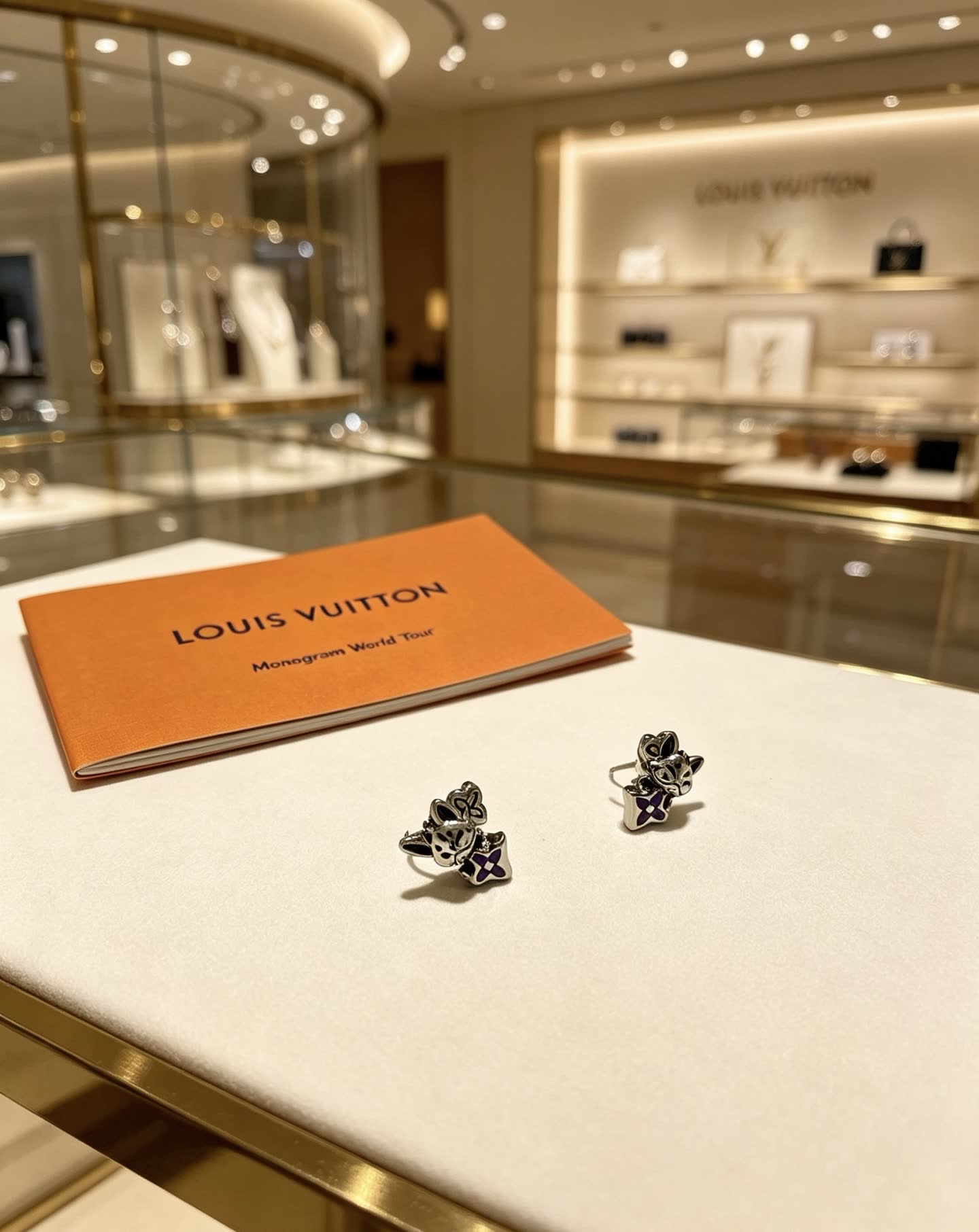 Louis Vuitton Silver Earrings with Monogram